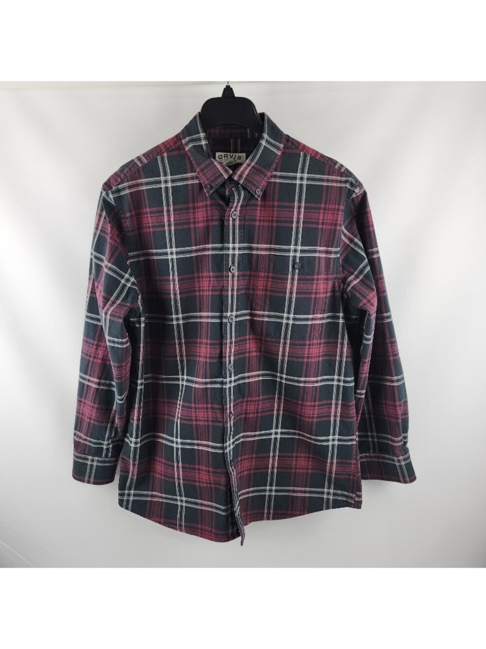 Orvis Shirt Mens Medium Multi Plaid L/S Classic Button Down Collar